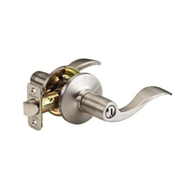 Master Lock WL0315 Wave Lever Door Knob with Lock Satin Nickel