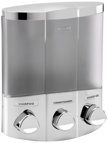 Better Living Products 763441 Euro Series TRIO 3Chamber Soap and Shower Dispenser Chrome