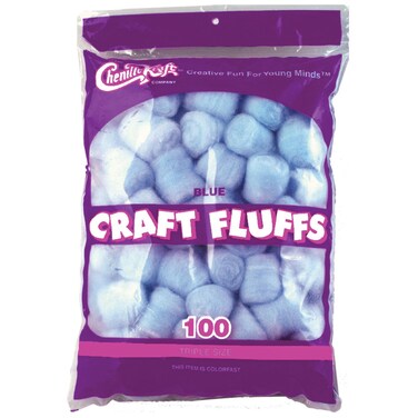 Creativity Street FLUFF4OZ6401 Craft Fluffs 100 Pack 4 oz Blue