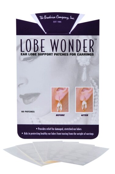 Lobe Wonder  The ORIGINAL Ear Lobe Support Patch for Pierced Ears  Eliminates the Look of Torn or Stretched Piercings  Protects Healthy Ear Lobes from Tearing  180 Patches  Clear  LatexFree