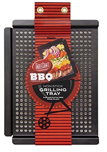 TableCraft BBQ Nonstick 16Inch Grilling Tray Small Black
