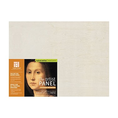 Ampersand Art Supply Unprimed Basswood Artist Panel 78 Cradled Profile 12x16