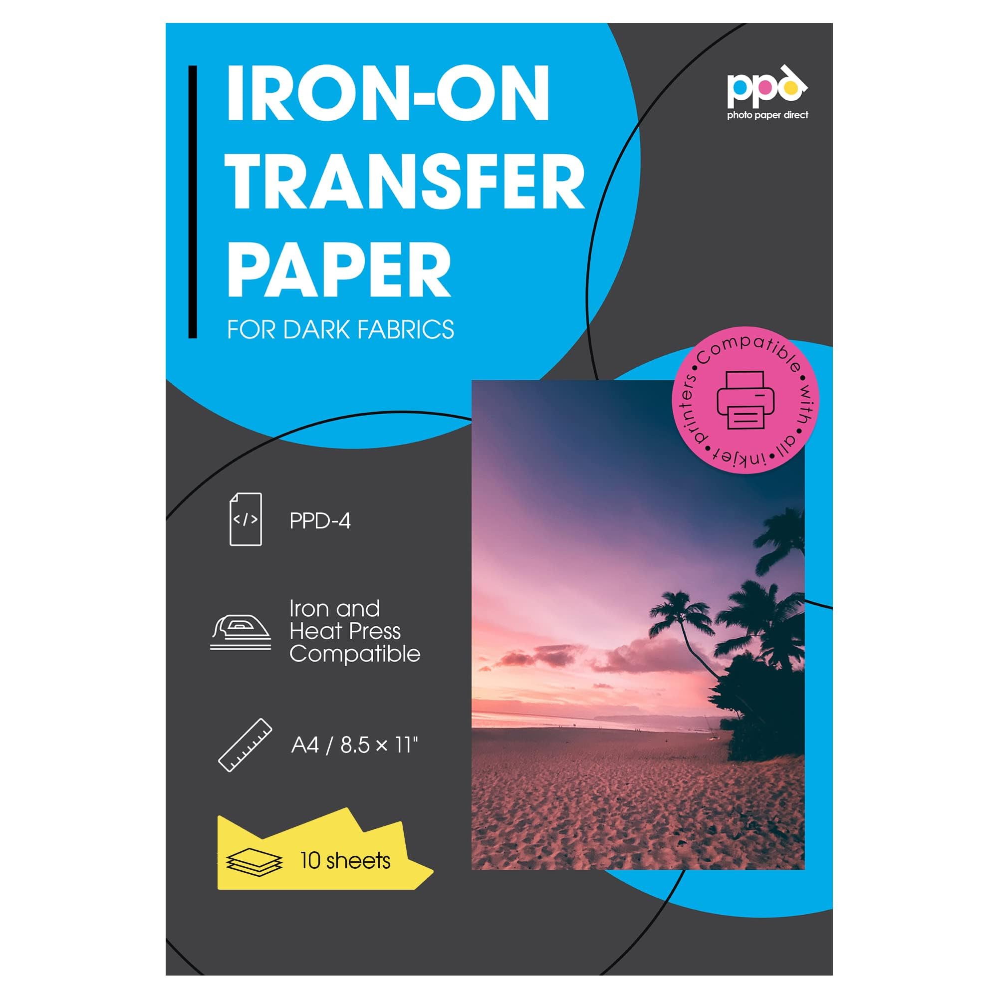 PPD Ppd Iron On Transfer Paper For Dark Fabric 85x11