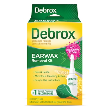 Debrox Ear Wax Removal Kit  Includes Bulb Syringe and 05 Fl Oz Removal Drops for Cleaning Ears