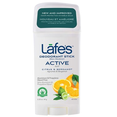 Lafes Natural Deodorant  225oz Aluminum Free Natural Deodorant Stick for Women  Men  Paraben Free  Baking Soda Free with 24Hour Protection Citrus  Bergamot 225 Ounce