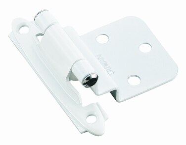 Amerock  Cabinet Hinge  38 inch 10 mm Inset Hinge  White  2 Pack  SelfClosing Hinge  Face Mount Hinge  Cabinet Door Hinge