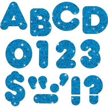 Trend Enterprises 4 Sparkle Uppercase Ready Letters Set Blue