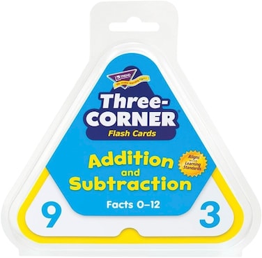 Trend Enterprises ThreeCorner Addition and Subtraction Flash Cards Interactive SelfChecking Cards Exciting Way for Everyone to Learn 48 TwoSided Cards Included Ages 6 and Up