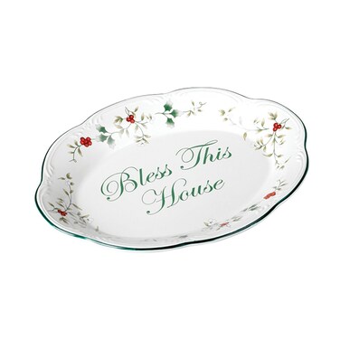 Pfaltzgraff Winterberry Bless This House Plate  11Inch