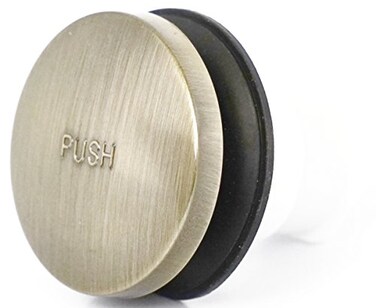 LASCO 034903AB Bathtub Drain Tiptoe Style Stopper 38Inch Male Thread Antique Brass