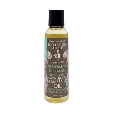 Soothing Touch Peppermint Rosemary Organic Bath Body  Massage Oil 4 Fl Oz