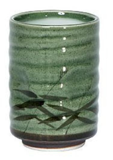 8 oz Japanese Tea Cup Green Sasa by MIYA