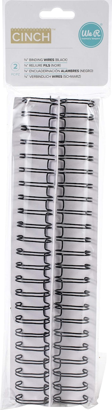 We R Memory Keepers Cinch Book Binding Wire 075Inch Black 2 Pack