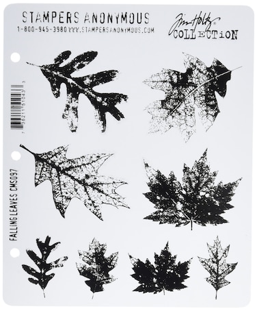Stampers Anonymous Tim Holtz Cling Rubber Stamp Set Falling Leaves CMS097