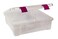 Creative Options File Tub Scrapbooking Storage Box Clear Magenta