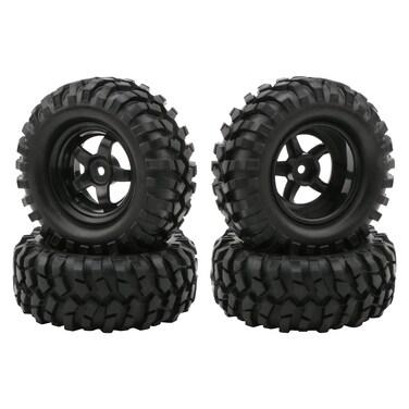 JIUWU Buggy Rubber Tires  5 Spoke Wheel Rim for RC HSP 110 OffRoad Pack of 4