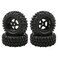 JIUWU Buggy Rubber Tires  5 Spoke Wheel Rim for RC HSP 110 OffRoad Pack of 4