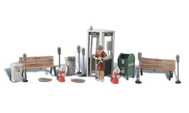 Woodland Scenics Street Accessories Benches Fire Hydrants Parking Meters etc