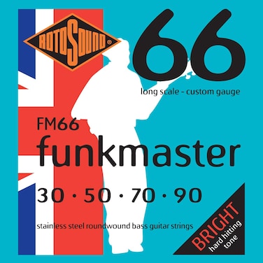 Rotosound FM66 Swing Bass 66 Stainless Steel Funkmaster Bass Guitar Strings 30 50 70 90
