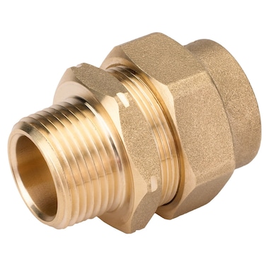 HomeFlex 11436007 34Inch Brass Corrugated Stainless Steel Tubing x MIPT Male Adapter