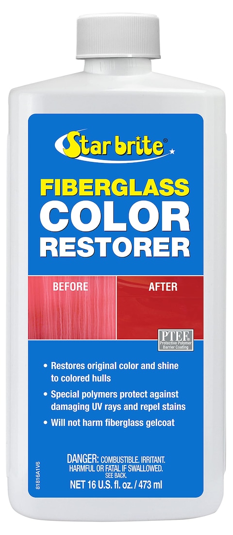 STAR BRITE Fiberglass Color Restorer  Specially Formulated for Colored Boat Hulls  Renew Shine  Protect 16 OZ 081816PW