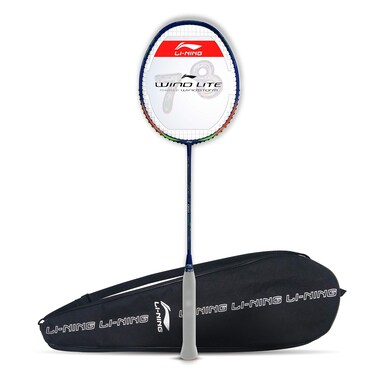 LiNing Wind Lite 900 Carbon Fiber Strung Badminton Racket with Full Cover  NavyRed