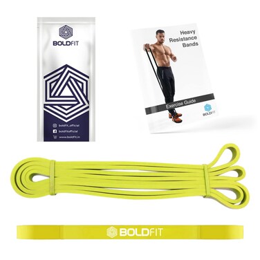 Boldfit Natural Rubber Heavy Resistance Band For Workout Set ExerciseStretching Pull Up Bands For Home Exercise For Gym MenWomen Resistance Bands Loop Bands Toning Bands ResistanceYellow 37 Kg