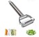 R Runilex Stainless Steel 2 in 1 Julienne Vegetable Peeler MultiFunctional Fruit Vegetable Shredder Slicer Double Planing Cutter Potato Cucumber Carrot Melon Grater Silver 18 x 82 x 24 cm