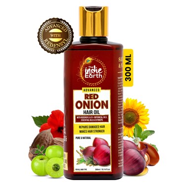The Indie Earth Advanced Red Onion Oil 300ml Repairs Damaged Hair  Makes hair Thicker  Stronger