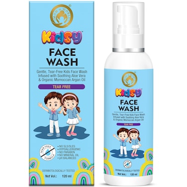 Mom  World Kids Face Wash Tear Free 120ml No SLS Paraben  with Argan Oil Aloevera