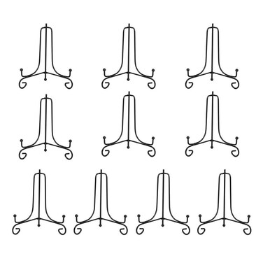5 Pack AntiSlip Iron Display Stand Black Iron Easel Plate Display Photo Holder Stand Picture Frame Holder Stand for Displaying Pictures Plates Books and Arts 6 inch