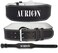 AURIONGenuine Leather Weight Lifting Belt Body Fitness Gym Back Support Power Lifting Belt Xl Black