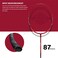 LiNing Turbo X III Carbon Fibre Strung Badminton Racket with Free Racket Cover for Seniors RedCopper 87 Grams