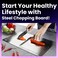 OrganizeMee Large Chopping Board Stainless Steel Metal Cutting KitchenHeavy Duty ChopingBoard Vegetable Meats vegitable Chopper BoardsSafe Durable with AntiSkid Silicon Pad Large36CM X 25CM
