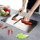 OrganizeMee Large Chopping Board Stainless Steel Metal Cutting KitchenHeavy Duty ChopingBoard Vegetable Meats vegitable Chopper BoardsSafe Durable with AntiSkid Silicon Pad Large36CM X 25CM