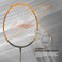 LiNing 3D Calibar X Drive Carbon Graphite Strung Badminton Racquet 82 Grams 30 Lbs String Tension and Free Full coverDark GreyGold