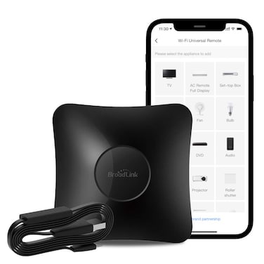 BroadLink RM4 pro Smart Remote and Sensor Cable Set RM4 pro S 24 GHz WiFi Only Universal IR RF Remote Control Hub with Temperature Humidity Monitor USB Cable Works with Alexa  IFTTT