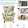 CRFATOP 2 Piece Stretch Wingback Chair Cover Printed Wing Chair Slipcovers Spandex Fabric Wingback Armchair Covers with Elastic Bottom for Living Room Bedroom Wingback Chair 06