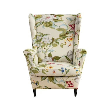 CRFATOP 2 Piece Stretch Wingback Chair Cover Printed Wing Chair Slipcovers Spandex Fabric Wingback Armchair Covers with Elastic Bottom for Living Room Bedroom Wingback Chair 06