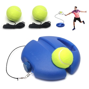 Wiwaplex Tennis Trainer Rebound Ball with String Solo Tennis Training Kit Portable Tennis Practice Rebounder Equipment Training Tools with Long Elastic Rope for Adults Kids Beginners