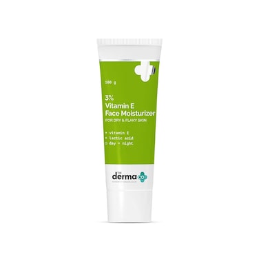 The Derma Co 3 Vitamin E Face Moisturizer for Dry  Flaky Skin  Deeply Hydrates  Nourishes Damaged Skin  Makes Skin Soft  Supple  NonGreasy  Lightweight  353 Oz100g