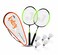 Jaspo Kidzy Steel Badminton Racket Set 18 inches Length with 5pc Feather Shuttlecock NEON GreenRecommended for Kids only