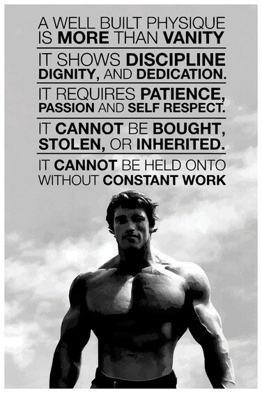 Inephos Arnold Schwarzenegger Gym Quotes Poster Art  Gym Motivation Posters Size 24 inch X 36 inch Large Laminated Vinyl Print