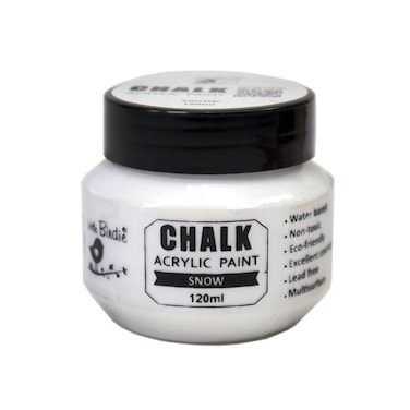 Little Birdie Chalk Acrylic Paint for Home Decor  120ml  Snow
