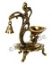 eSplanade  8  Peacock Diya with Bell  Lotus Shaped Round Brass Diya  Oil Lamp Deepam  Home Decor  Kuthu Vilakku  Oil Lamps for Home and Office