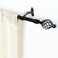 Black Curtain Rods for windows 36 to 66 Curtain rod with Twisted Cage Finials and Brackets  By Deco Essential