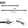 Black Curtain Rods for windows 36 to 66 Curtain rod with Twisted Cage Finials and Brackets  By Deco Essential