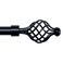 Black Curtain Rods for windows 36 to 66 Curtain rod with Twisted Cage Finials and Brackets  By Deco Essential