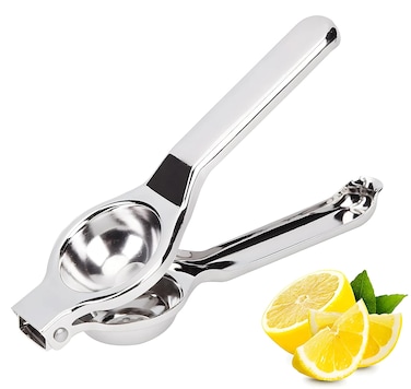 Kuber Industries Super Stainless Steel Lemon Squeezer with Attached Bottle Opener SilverKUBMART11435
