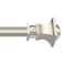 Deco Window 3666 Extendable Curtain Rod for Door  Windows Adjustable Iron Telescopic Drapery Bar with Stacked Square Finials 1 Diameter Satin Silver